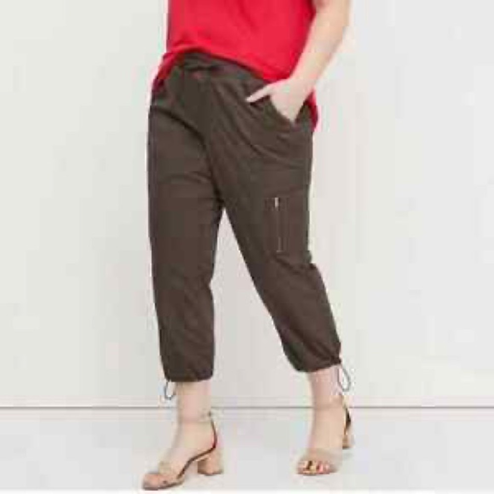 Lane Bryant Army Green Cargo Capris